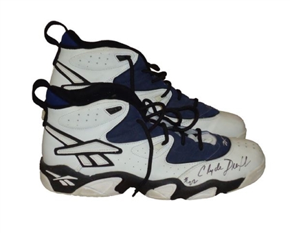 Clyde Drexler 1996 NBA All Star Game Worn  Signed Sneakers (Drexler LOA)